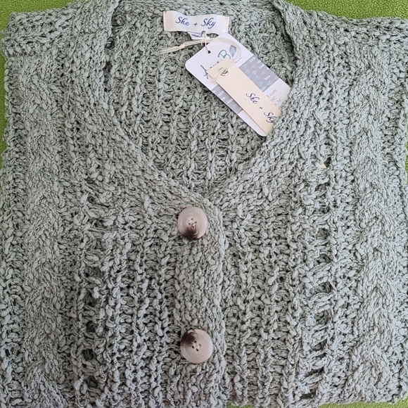 NWT M She and Sky Chenille Cardigan - Picture 7 of 9